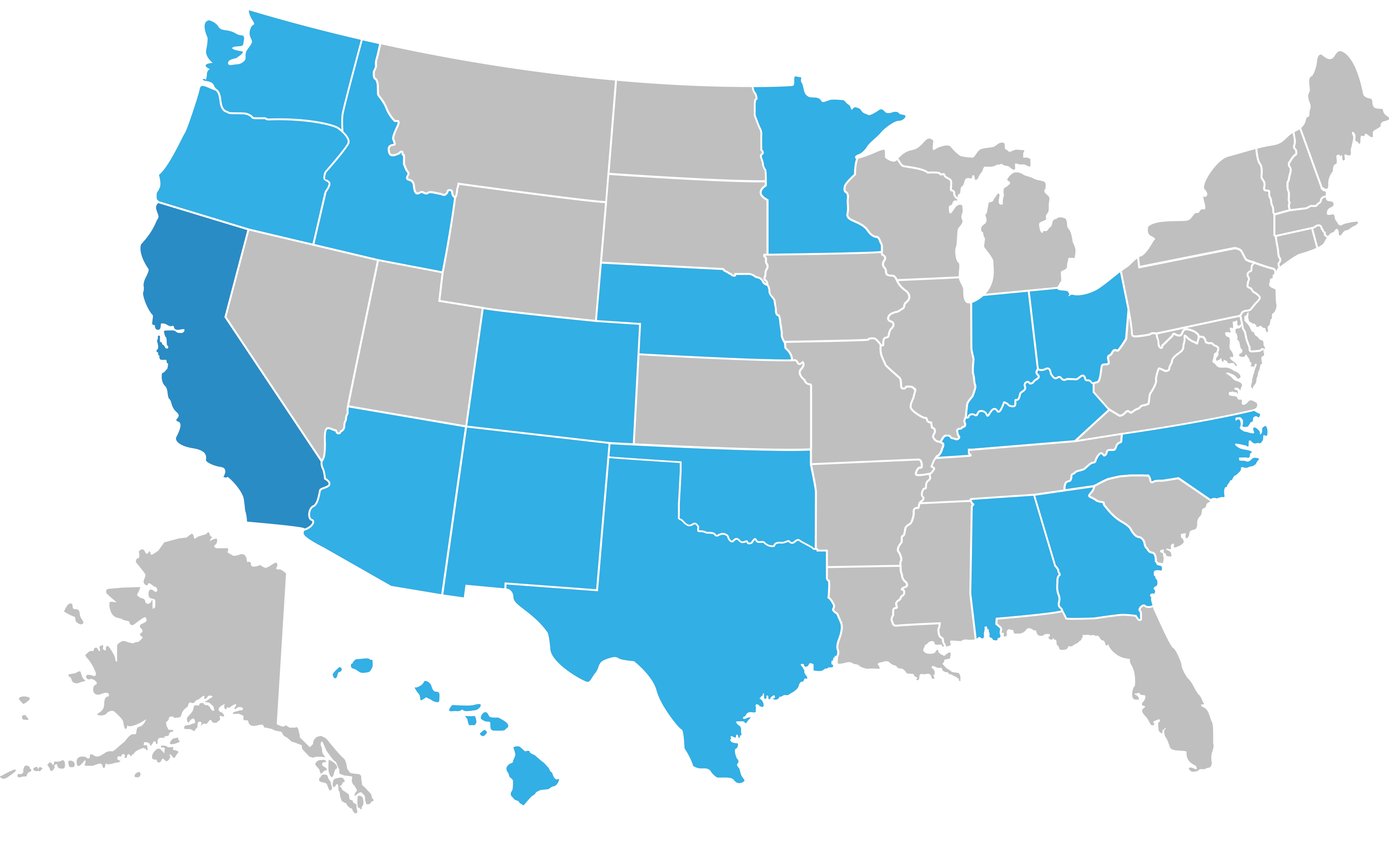 Usage heatmap showing Mindset Medical adoption across U.S. area codes